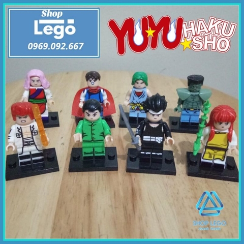Xếp hình Yuyu Hakusho - Yusuke - Kazuma - Hiei - Genkai - Itsuki trong Ghost Fighter Lego Minifigures POGO PG8163