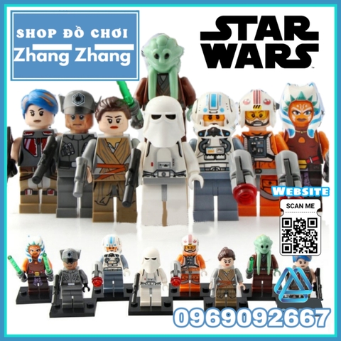 Xếp hình Rey - Luke Skywalker - Sabine - Ahsoka Tano - Kit Fisto - Jag - Snowtrooper Lego Minifigures Lele C023 030