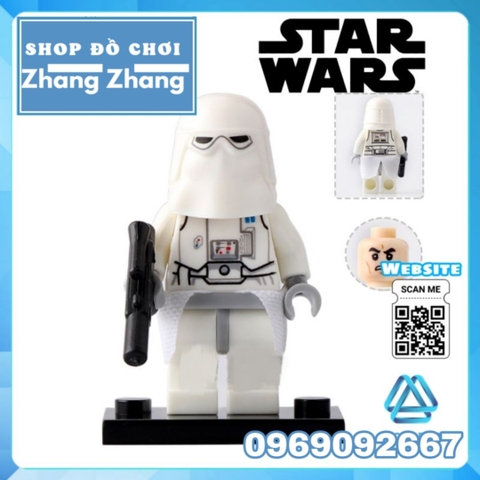 Xếp hình Star Wars Snowtrooper - Admiral - Fortuna - Han Solo - Lando - Stass - Jar Binks Lego Minifigures Pogo PG8050
