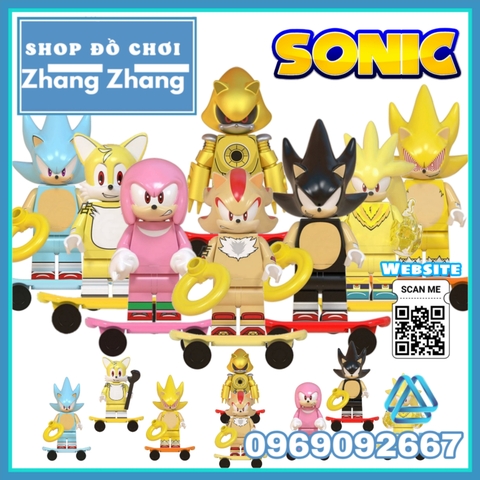 Đồ chơi Xếp hình nhím Sonic tặng kèm ván trượt Minifigures LG1001 - Super Metal Sonic
