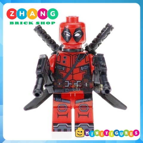 Xếp hình quái nhân Deadpool siêu anh hùng Marvel đầy đủ vũ khí Lego Minifigures Kopf KF271 KF6019