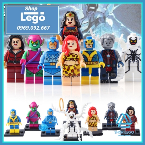 Xếp hình Wonder Woman Blue Beetle Giganta Green Goblin Citizen Steel Talia Al Ghul Venom Lego Minifigures Xinh X0170