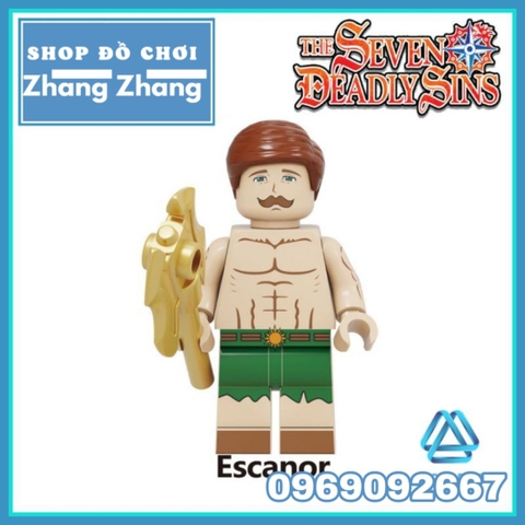 Xếp hình Meliodas - Elizabeth Liones - Ban - Diane - King- Gowther - Escanor- Merlin Lego Minifigures Kopf KF6129