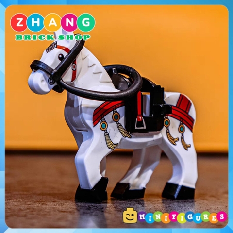 Xếp hình chiến mã Dạ chiếu ngọc sư tử Ngựa chiến của Triệu Tử Long trong Tam quốc diễn nghĩa Lego Minifigures DW001 006