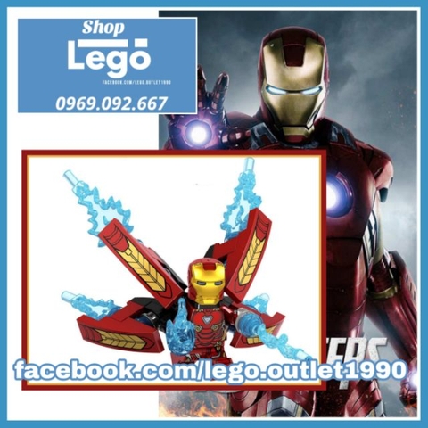 Xếp hình Ironman Full hiệu ứng cánh bướm Lego Minifigures Lele D009