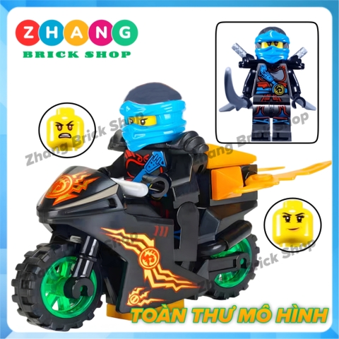 Xếp hình Ninjago nhân vật Zane - Kai - Jay - Cole Nya - Lloyd tặng kèm xe moto Lego Minifigures LeLe 31050