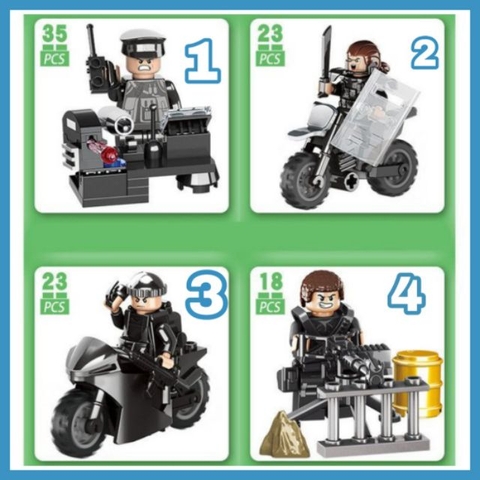 Xếp hình cảnh sát đặc nhiệm SWAT S.A.S (9 mẫu) Lego minifigures KAZI 653001