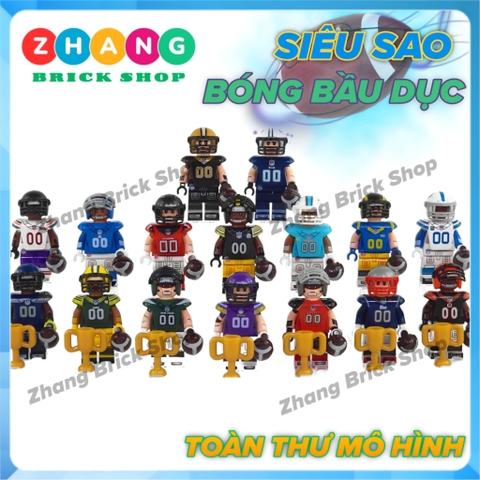 Đồ chơi xếp hình Cầu thủ bóng bầu dục Mỹ Batch of NFL Minifigures Kopf KF6139