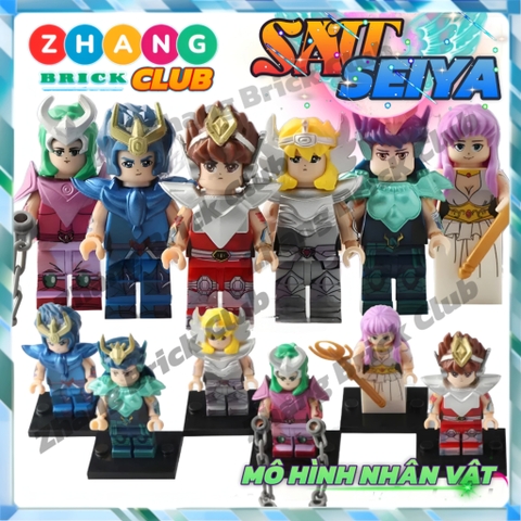 Xếp hình Athena - Pegasus - Cygnus Hyoga - Shiryu - Ikki trong Saint Seiya Lego Minifigures POGO PG8128