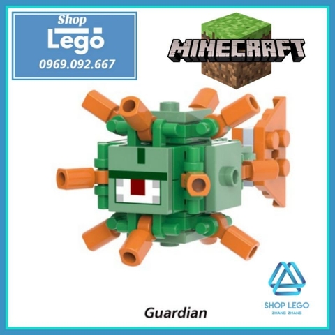 Xếp hình Minecraft Mooshroom - Slimes - Bat - Pillager - Snow Golem - Ravager - Guardian Lego Minifigures Xinh X0298