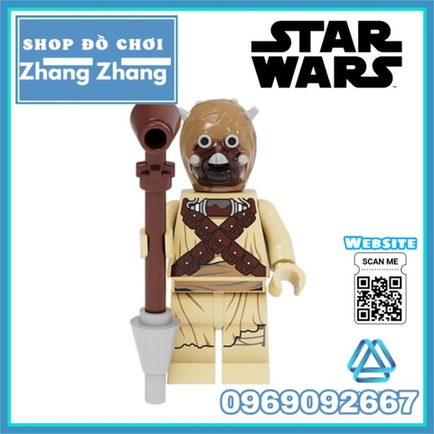 Đồ chơi xếp hình Star Wars gồm Storm Trooper - Imperial Crew Astromech Droid Tusken Raiden Jawa Minifigures POGO PG8288