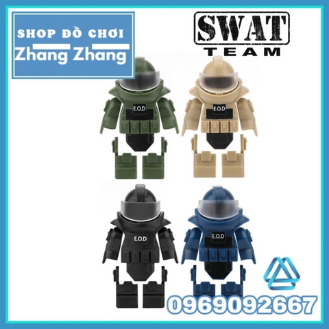 Đồ chơi xếp hình bộ quần áo giáp rà phá bom của đặc nhiệm Swat Minifigures EOD