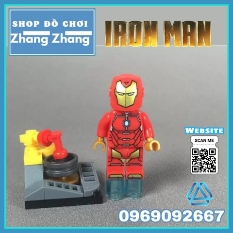 Xếp hình Người sắt Iron man Tony Stark Avengers Marvel nhà máy Lego Minifigures SY1121