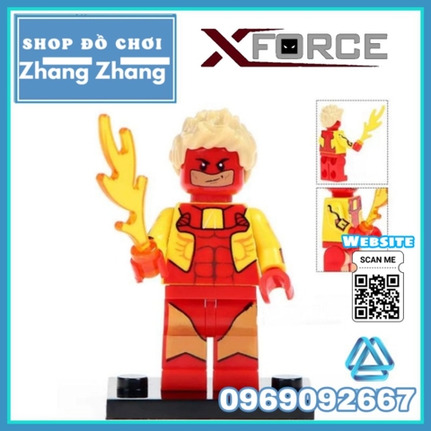 Xếp hình Forge - Domino - Omega Red - Sunfire - Radioactive Man- Pyro- Ripclaw- Union Jack Lego Minifigures POGO PG8082