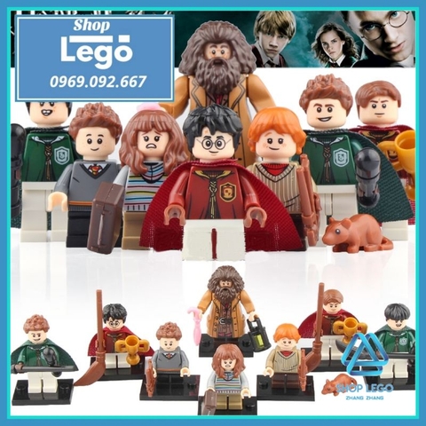 Xếp hình Hagrid - Seamus - Hermione - Ron Weasley - Harry Potter - Oliver Wood - Boyle - Marcus Lego Minifigures WM6045
