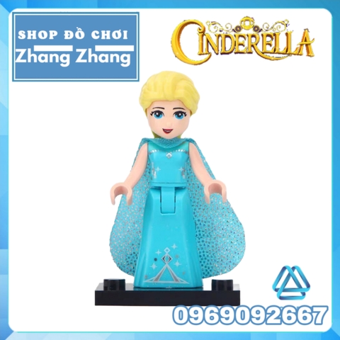 Xếp hình Lọ Lem Alana - Ariel - Cinderella - Fairy Godmother - Rapunzel - Elsa Lego Minifigures Lele F010 017