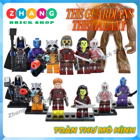 Mô hình nhân vật Star lord Ronan Rocket Raccoon Nebula Gamora Drax Becool 0175 0180 Zhang Brick Shop