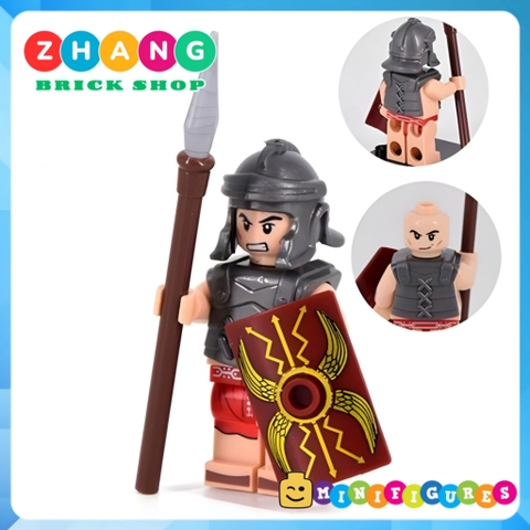Xếp hình lính bộ binh Roman Rome La mã Gladiators Khiên và giáo Lego Minifigures xinh xh648 x0164