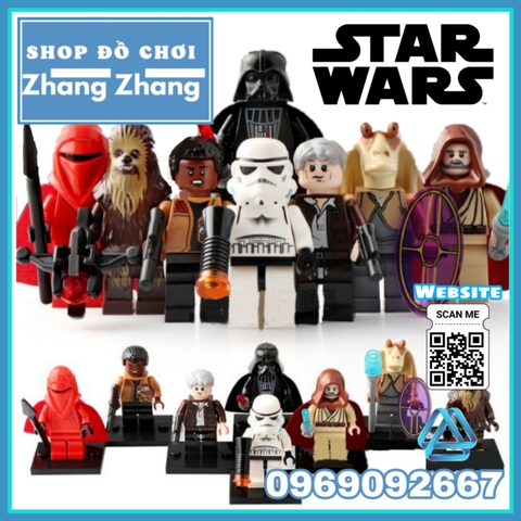 Xếp hình Star Wars Obi-Wan Imperial Guard Stormtrooper Darth Vader Jar Binks Han Solo Lego Minifigures Lele C015 022