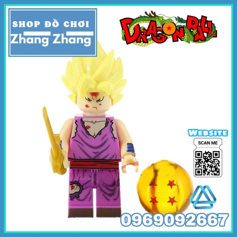 Xếp hình Dragon Ball🐉Songoku Vegeta Bardock Gohan Tien Perfect Cell Majin Buu Bulma Lego Minifigures Kopf KF6030