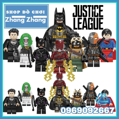 Đồ chơi xếp hình gồm Spider Man - Flash - Catwoman - Joker - Deathstroke - Superman - Batman Minifigures Kopf KF6136