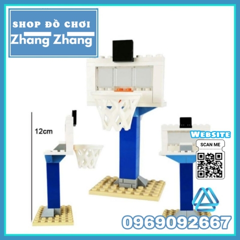 Xếp hình sân bóng rổ 1 : 1 giải bóng rổ nhà nghề NBA mới nhất Lego Minifigures Basketball tặng bảng rổ