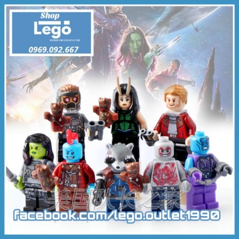 Xếp hình The Guardian of Galaxy Rocket - Star-Lord - Nebula Gamora - Mantis - Drax Yondu Lego Minifigures Pogo PG8044