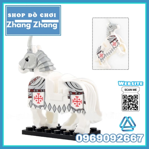 Đồ chơi xếp hình Ngựa chiến kỵ sĩ trung cổ Minifigures Xinh X0317