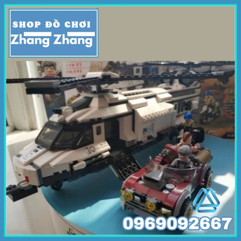 [648 hình] Xếp hình Trực thăng U.N trắng Quân sự Lego Minifigures Enlighten 3208
