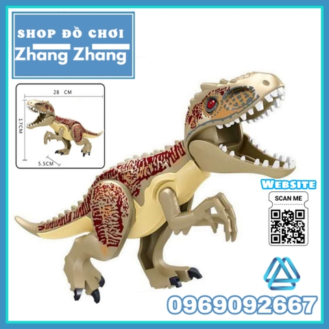 [28cm] Xếp hình khủng long Indominus Rex trong công viên kỷ Jura - Jurassic Park Lego Minifigures Lele L035