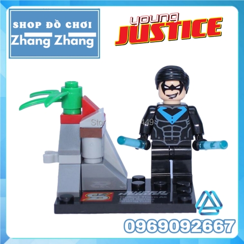Xếp hình Nightwing Aqualad Artemis Miss Martian Superboy Kid Flash Red Robin Young Justice Lego Minifigures SY250