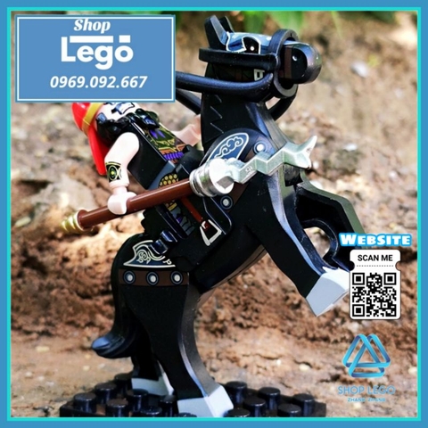 Xếp hình chiến mã Ô vân đạp tuyết của Trương Phi trong Tam quốc diễn nghĩa Lego Minifigures DW001 006