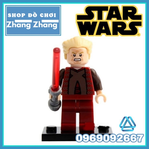Xếp hình Star Wars Luke Skywalker - Ben Kenobi - Maul - Kao Darth Sidious - Anakin - C-3PO Lego Minifigures POGO PG8021