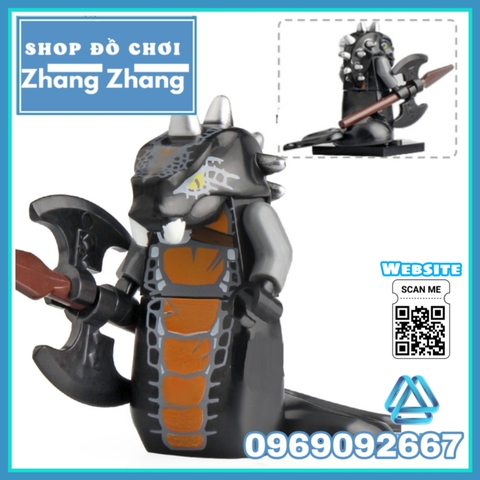 Xếp hình Ninjago Tộc rắn Chop rai Skales Acidicus Pythor Skalidor Bytar Rattla Fangdam Lego Minifigures Lele A025 032