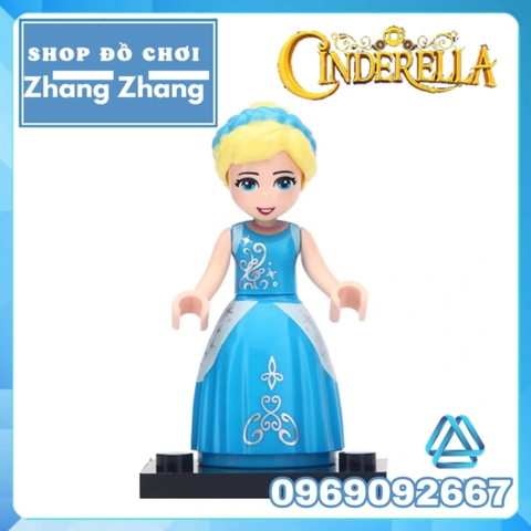 Xếp hình Lọ Lem Alana - Ariel - Cinderella - Fairy Godmother - Rapunzel - Elsa Lego Minifigures Lele F010 017