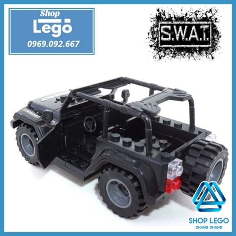 [52 hình] Xếp hình Xe Zeep SUV quân sự chuyên dùng lực lượng SWAT tác chiến địa hình Lego Minifigures Tbstoys Tbs J772