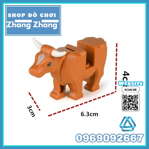 Xếp hình thế giới động vật Báo đốm Hổ vằn Nai sừng tấm bò sữa Lego Minifigures JM001