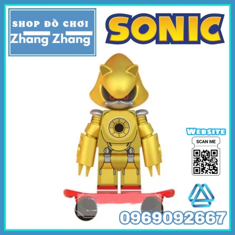 Đồ chơi Xếp hình nhím Sonic tặng kèm ván trượt Minifigures LG1001 - Super Metal Sonic