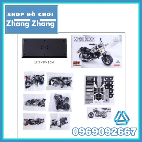Xếp hình motor phân khối lớn Yamaha v-max 249 hình có hộp Lego Minifigures Sembo Block 701110