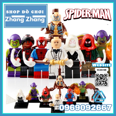 Xếp hình Lego Miles Morales - Green Goblin - King pin - Spider Gwen - Scorpion - Spider-man Lego Minifigures Xinh X0241