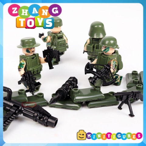 Xếp hình đặc nhiệm Biệt kích rừng Swat Alpha Spetsnaz Nga Mỹ Full vũ khí phụ kiện Lego Minifigures Tbstoys Tbs75-80