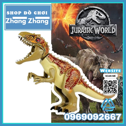 [28cm] Xếp hình khủng long Indominus Rex trong công viên kỷ Jura - Jurassic Park Lego Minifigures Lele L035