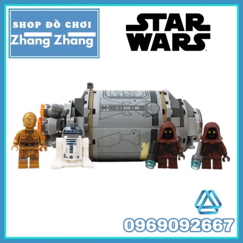 Đồ chơi xếp hình Star Wars Droid Escape Pod Jawas R2-D2 C-3PO Chiến tranh giữa các vì sao Minifigures K011