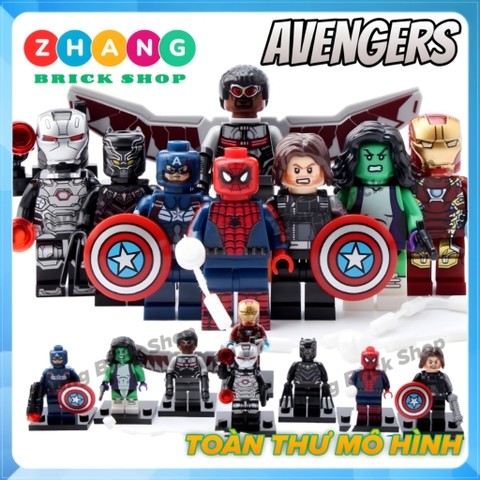 Xếp hình Avengers Civil War Falcon - Winter Soldier - She Hulk - Black Panther - War Machine Lego Minifigures Xinh x0114