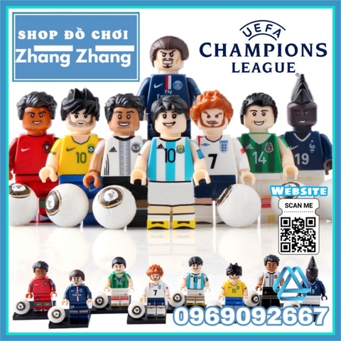 Đồ chơi xếp hình Messi Ronaldo - Neymar JR - Pogba Ibrahimovic - Chicharito Ozil - Beckham Minifigures Kopf KF6032