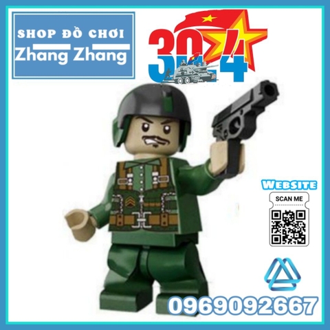 Xếp hình Bộ đội Việt Nam Việt Cộng chống Mỹ cứu nước 1975 đi kèm rất nhiều phụ kiện vũ khí Lego Minifigures DIY D71010