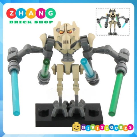 Xếp hình Star Wars gồm General Grevious - Pong Krell - Hera - Jedi - Stormtrooper Lego Minifigures Lele C032 039