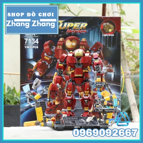 [1363 hình] Xếp hình Iron man chế tạo Hulkbuster MK44 Age of Ultron Lego Minifigures Decool 7134