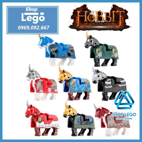 Xếp hình Ngựa chiến Trung cổ trong The Lord of the Rings The Hobbit quân đoàn Théoden Lego Minifigures Pogo Xinh X0158