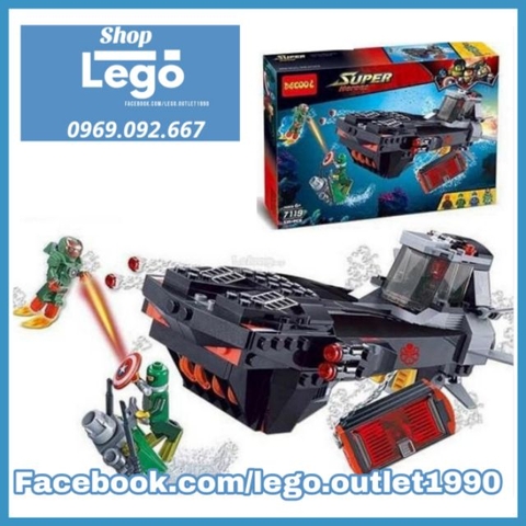 [354 hình] Xếp hình Cuộc tấn công phi thuyền Red Skull Hydra Lego Minifigures Decool 7119